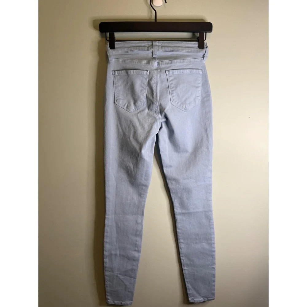 L'AGENCE Light Blue High Rise Skinny Jeans Stretch Denim Pastel Wash Size 25